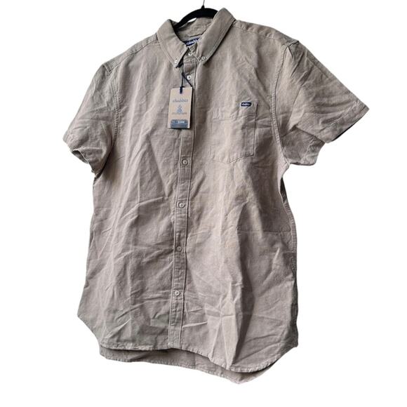 chubbies the expert friday shirt canvas khaki button up men xlarge - Picture 3 of 9